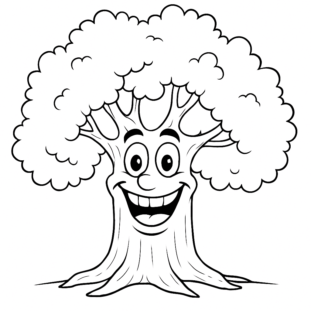 Albero sorridente da colorare