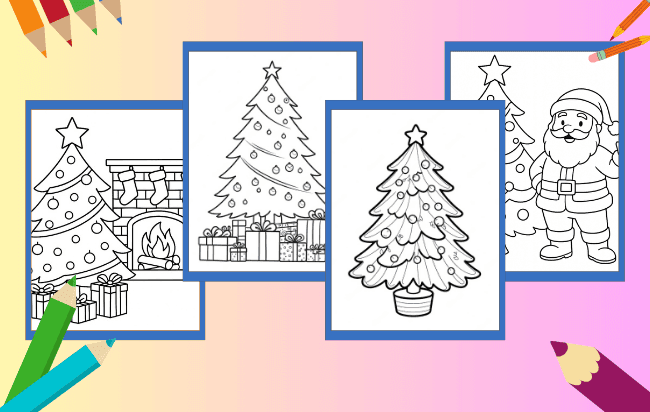 Alberi di Natale da colorare