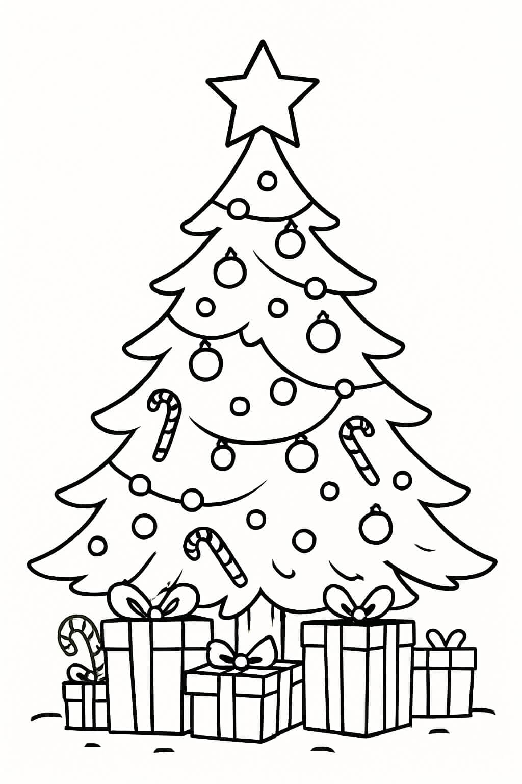 Albero di Natale con fiocchi da colorare