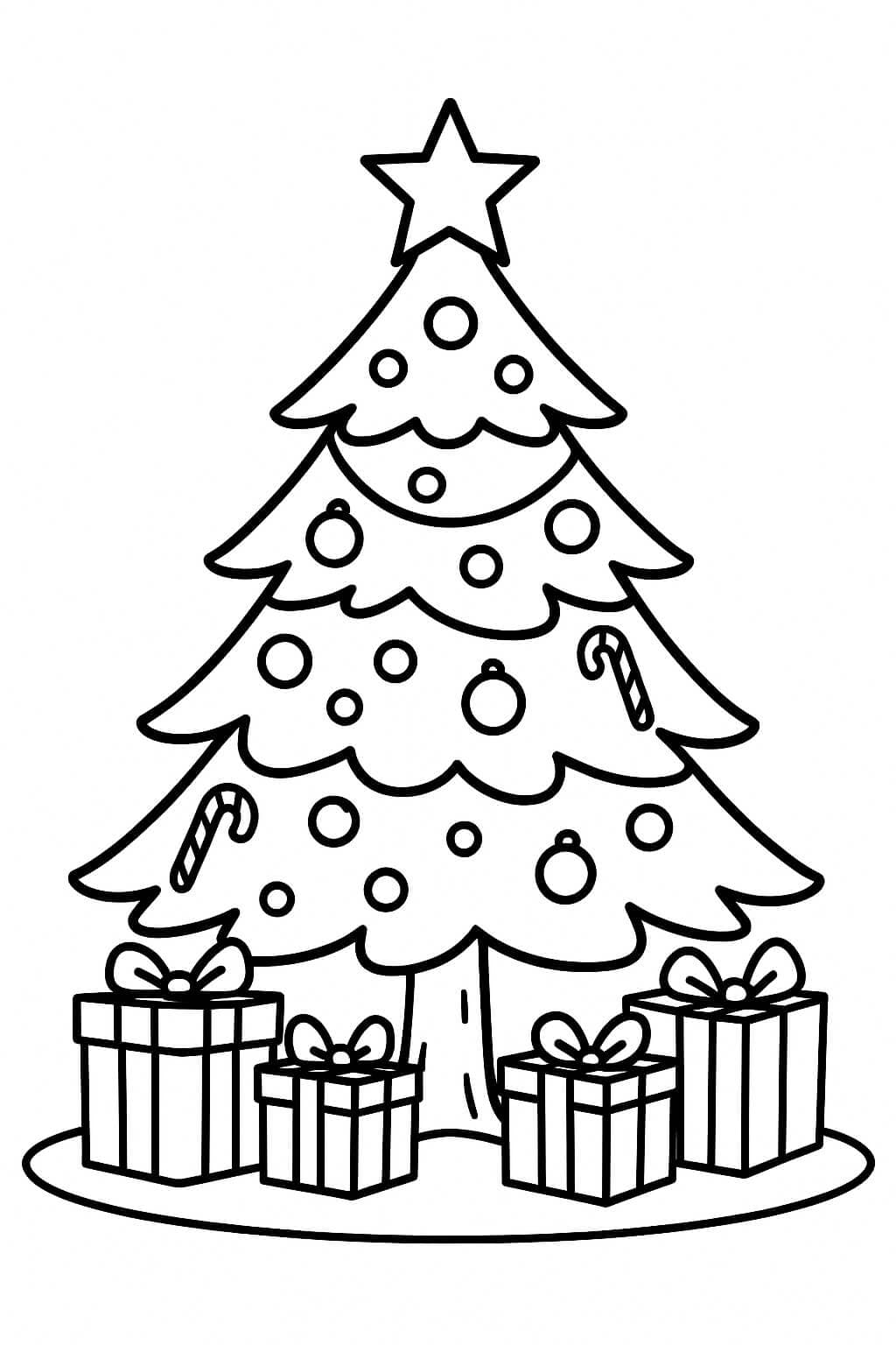 Albero di Natale con regali da colorare