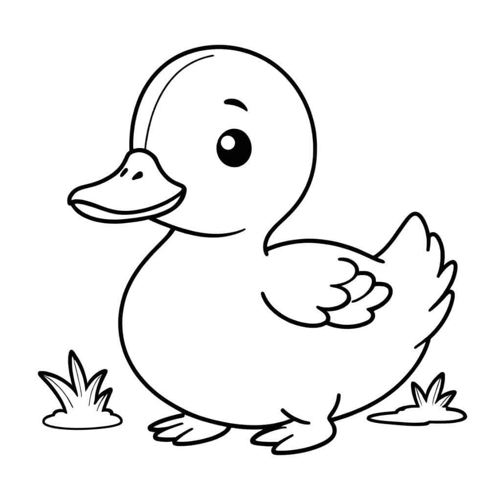 Anatra carina da colorare