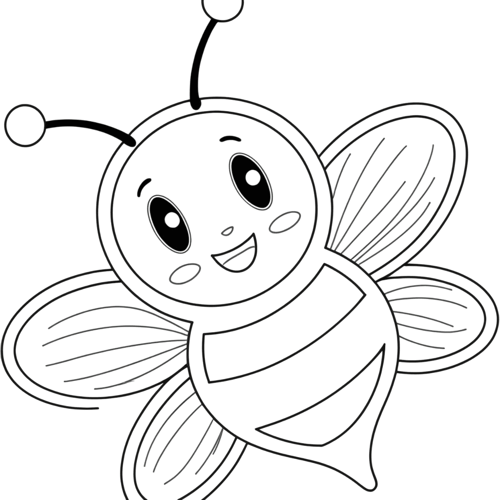Disegno semplice di ape da colorare