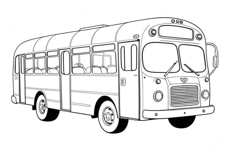 Autobus classico da colorare
