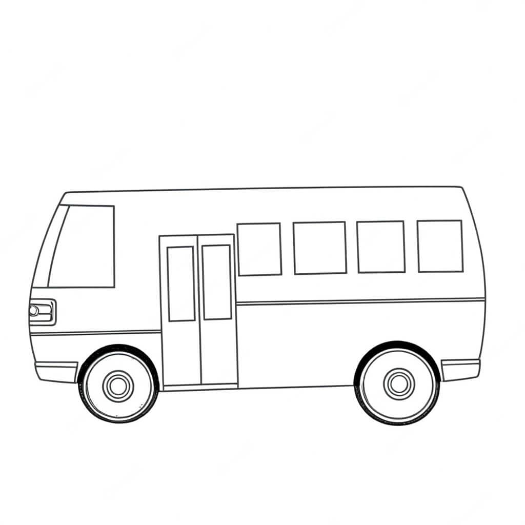 Autobus educativo per bambini da colorare