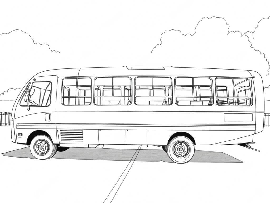 Autobus verso la scuola da colorare