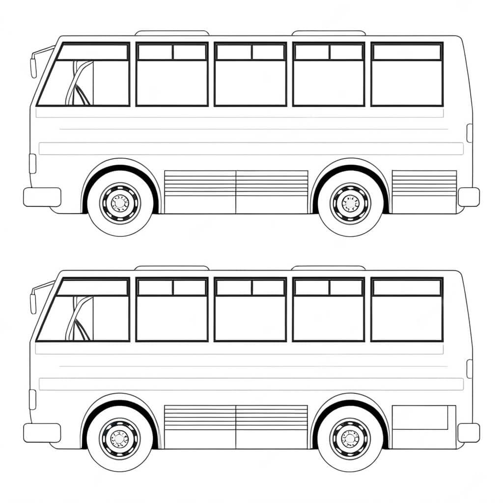 Due autobus da colorare