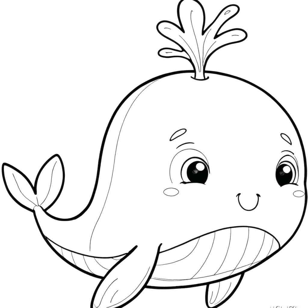 Cucciolo di balena da colorare