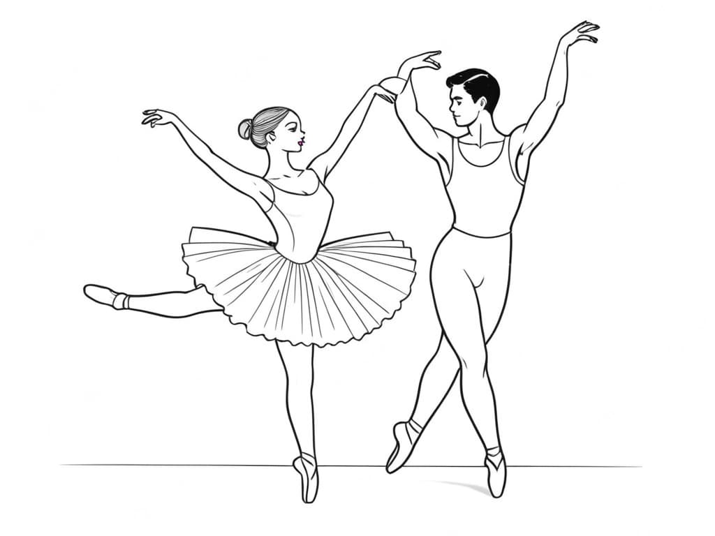Ballerina e ballerino da colorare