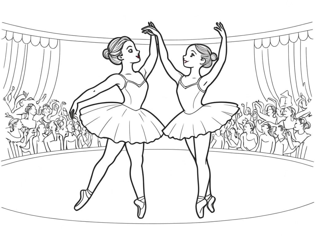 Ballerine sul palco da colorare