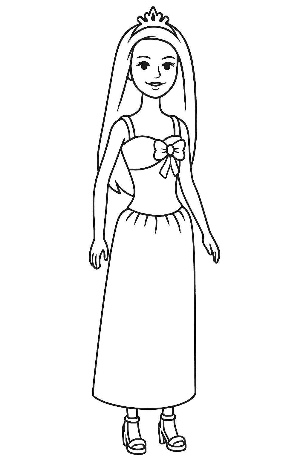 Bambola Barbie Principessa da Colorare
