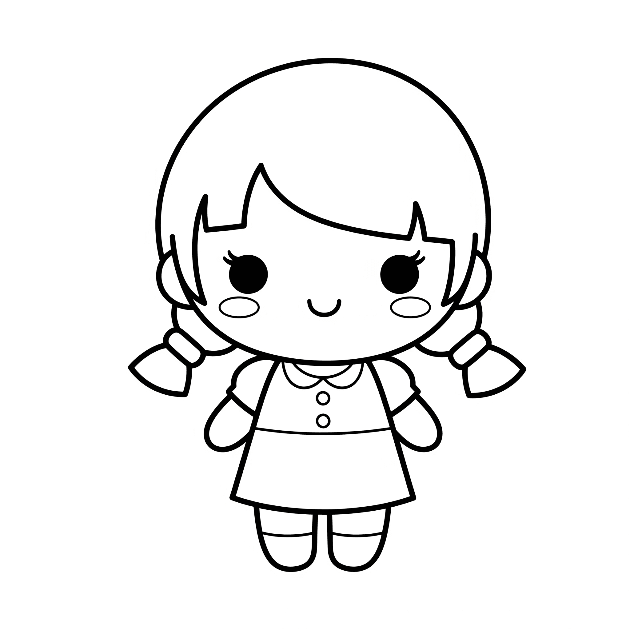 Bambola Kawaii da Colorare