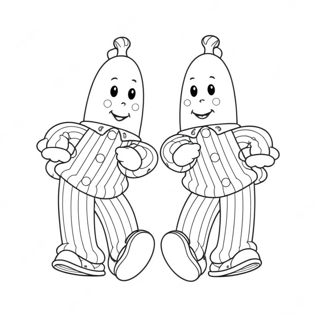 Banane in pigiama da colorare