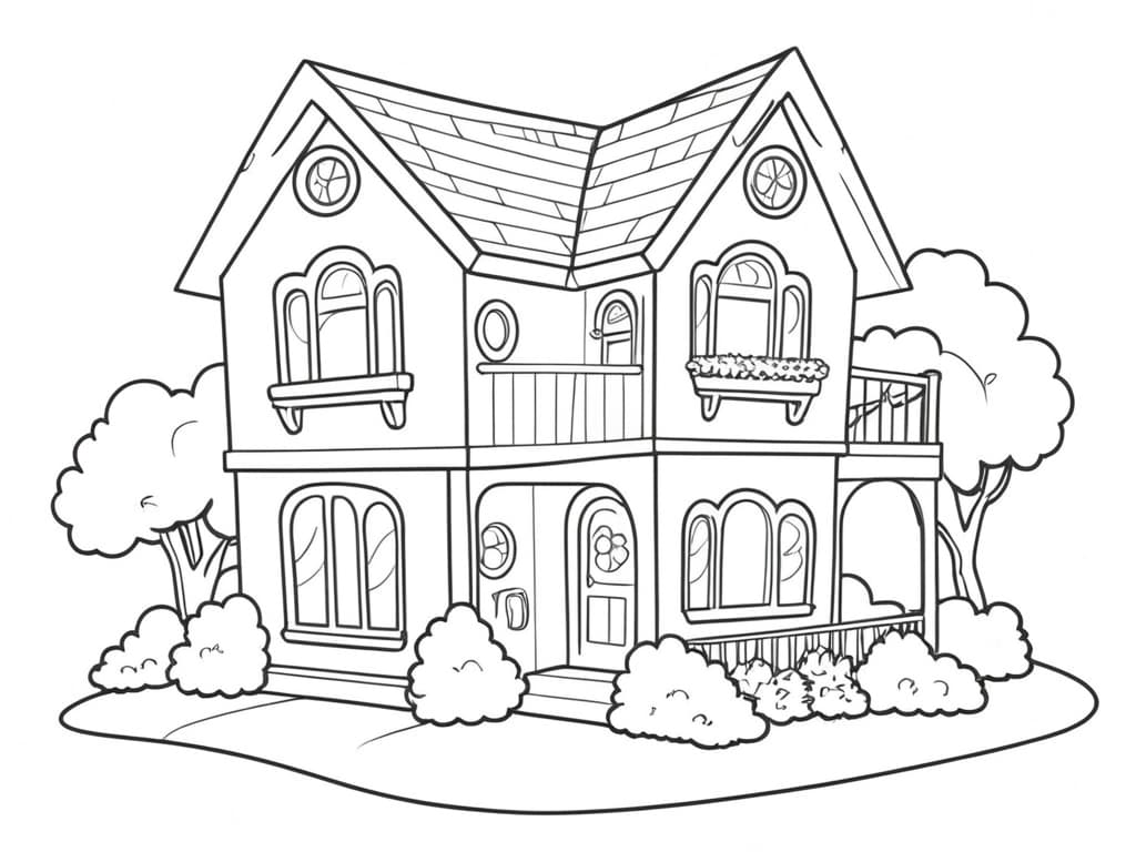 Casa dei sogni di Barbie da colorare
