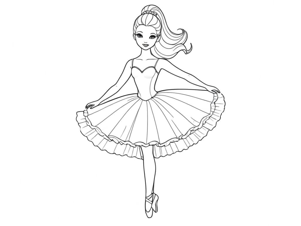 Barbie come ballerina da colorare