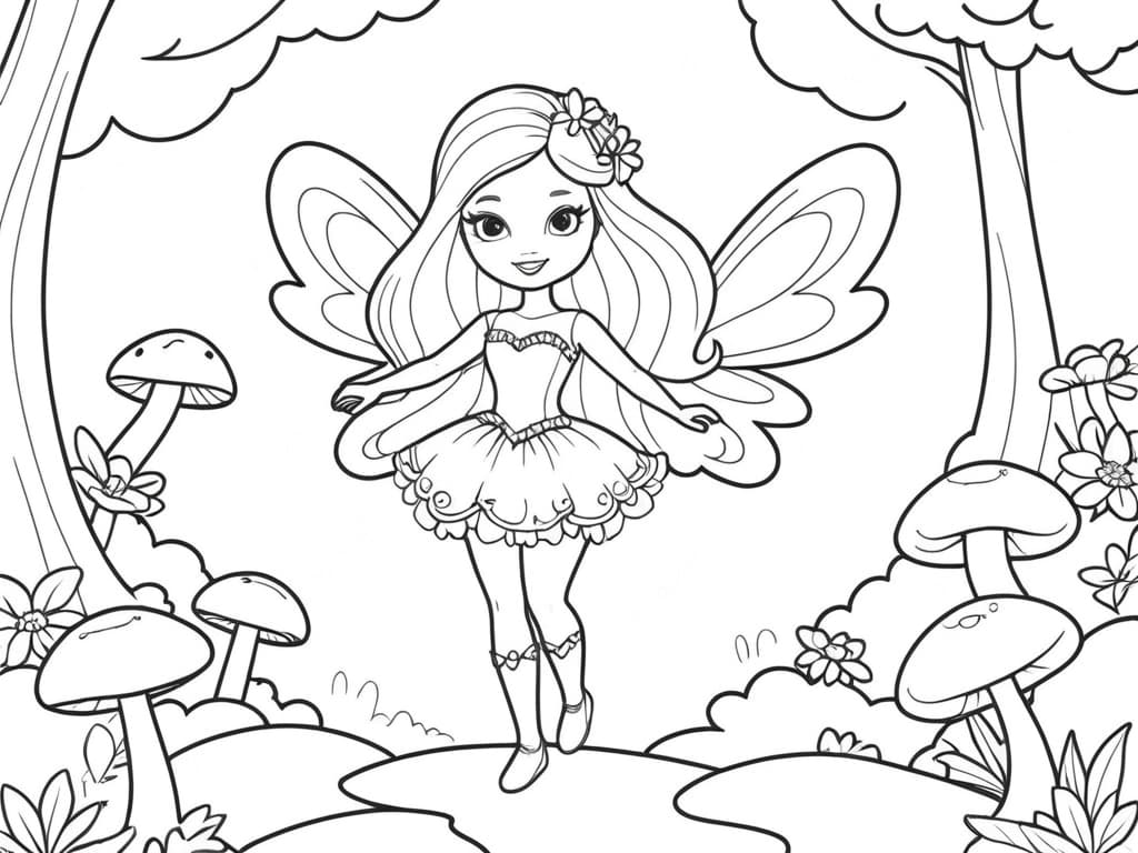 Barbie fata nel giardino delle fate da colorare