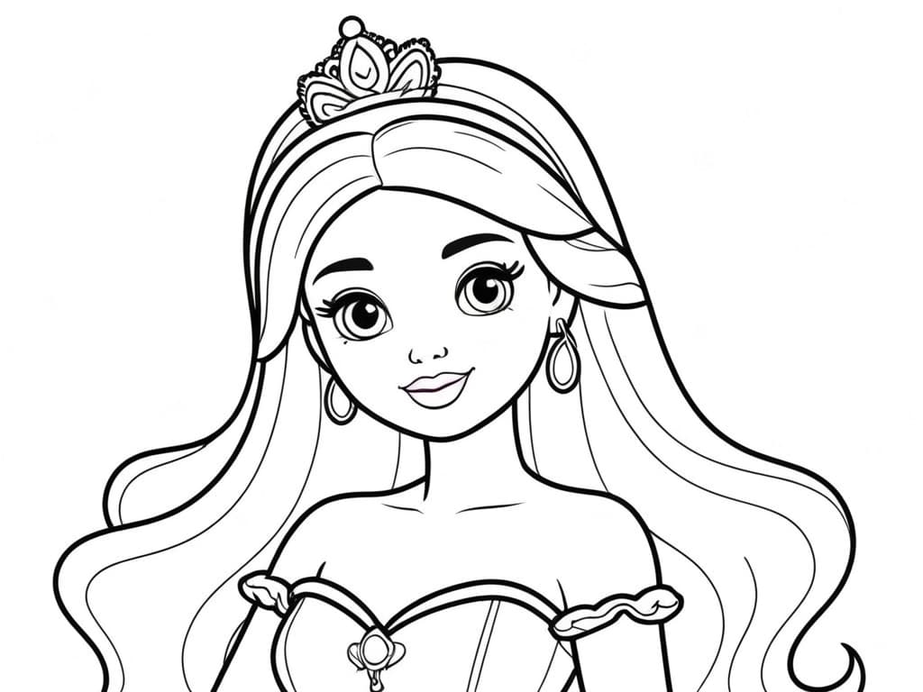 Barbie principessa classica da colorare
