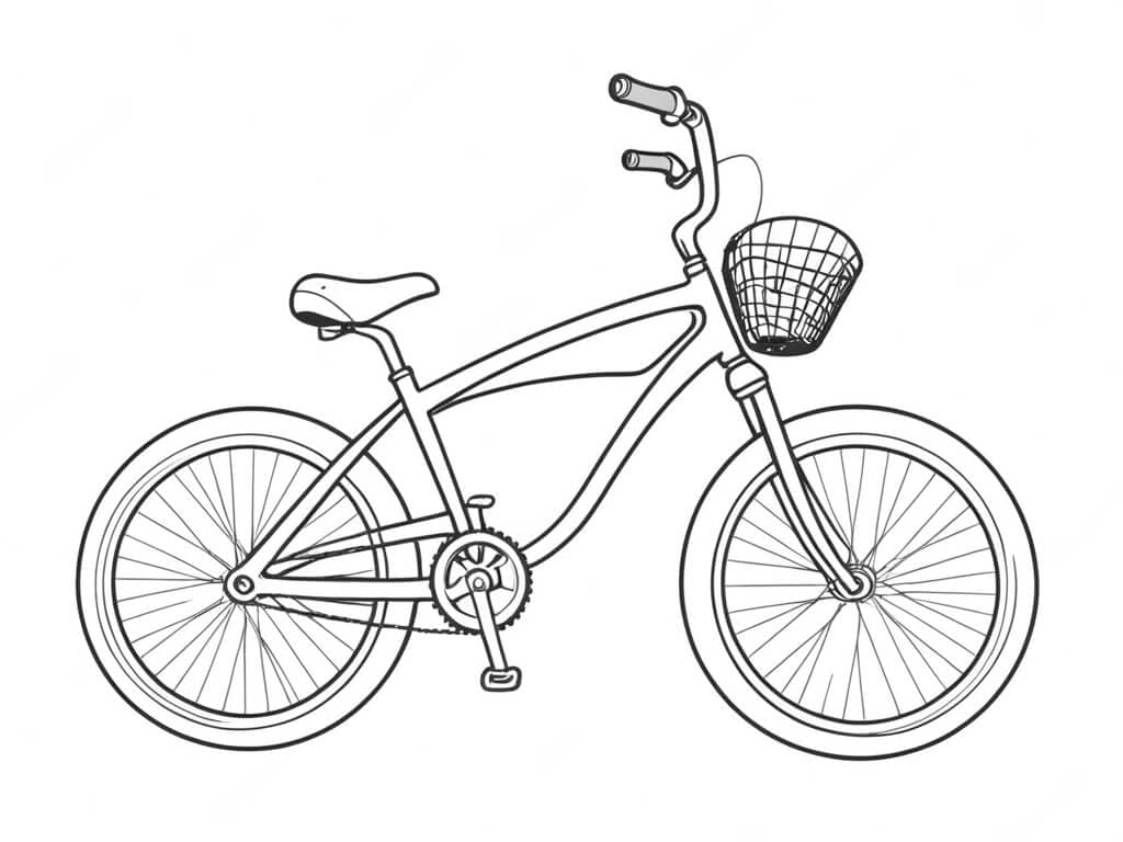 Bicicletta con cestino da colorare