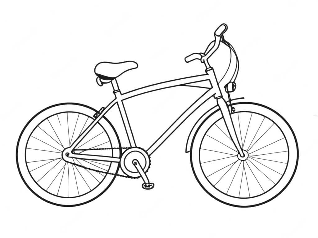 Bicicletta semplice da colorare