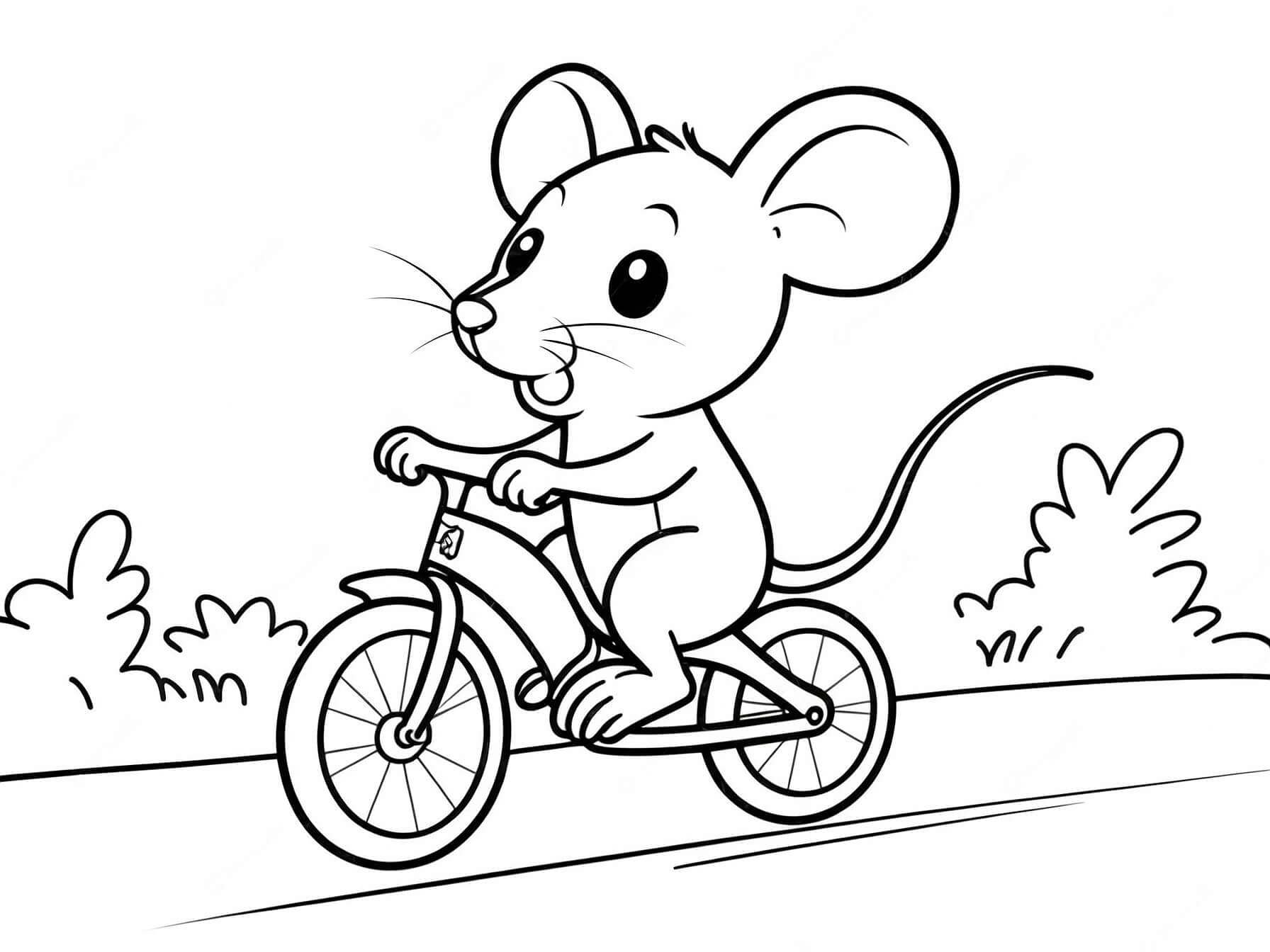 Topo che pedala da colorare