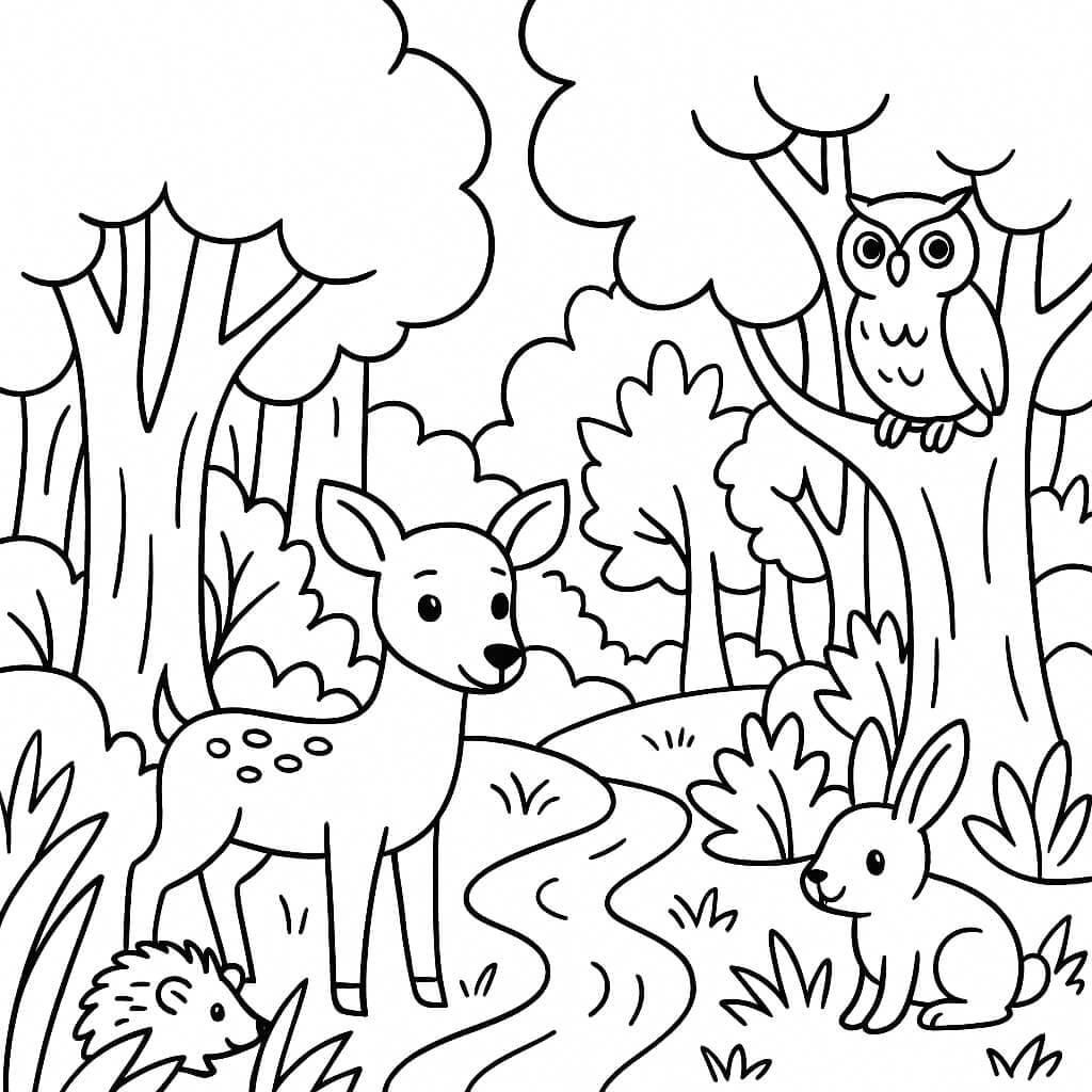 Animali del bosco da colorare