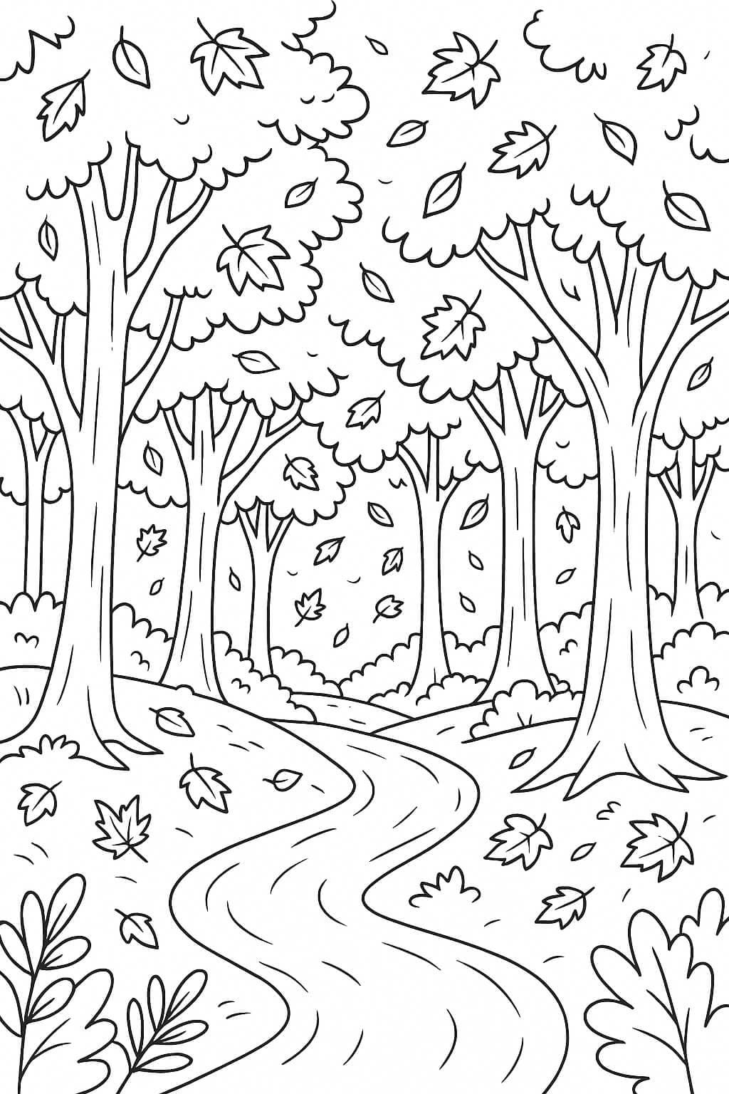 Bosco autunnale da colorare