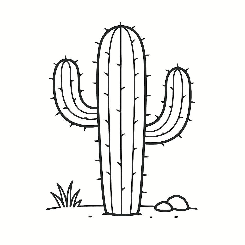 Cactus classico da colorare