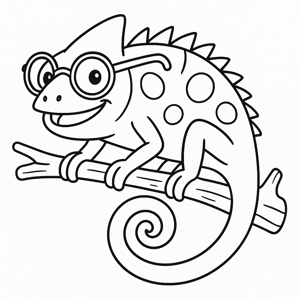 Camaleonte con occhiali