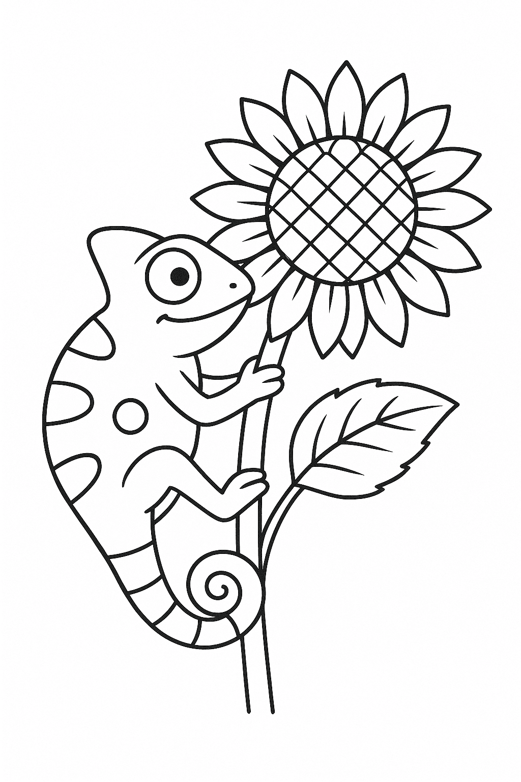 Camaleonte e girasole