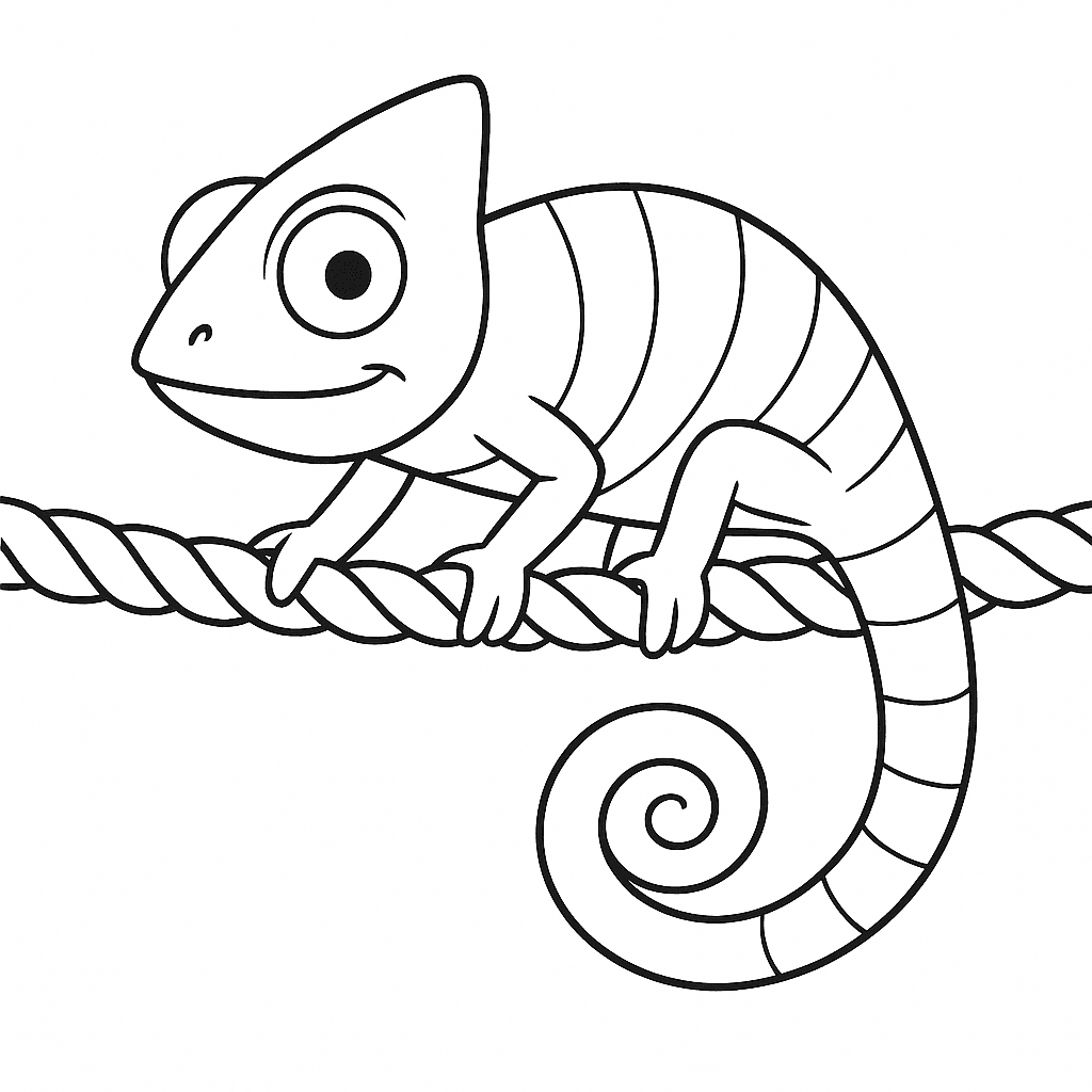 Camaleonte sulla corda