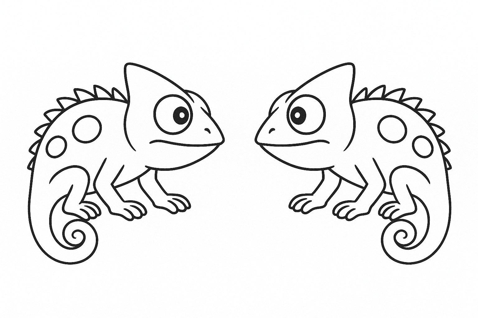 Due camaleonti si guardano