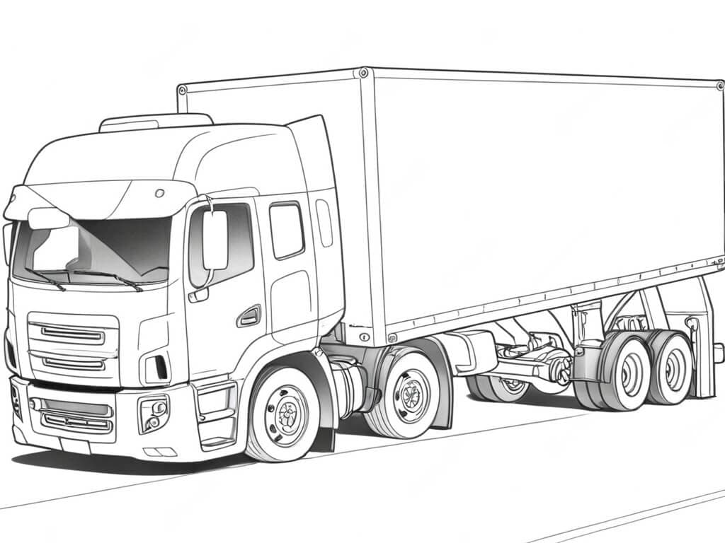 Camion arrotondato da colorare