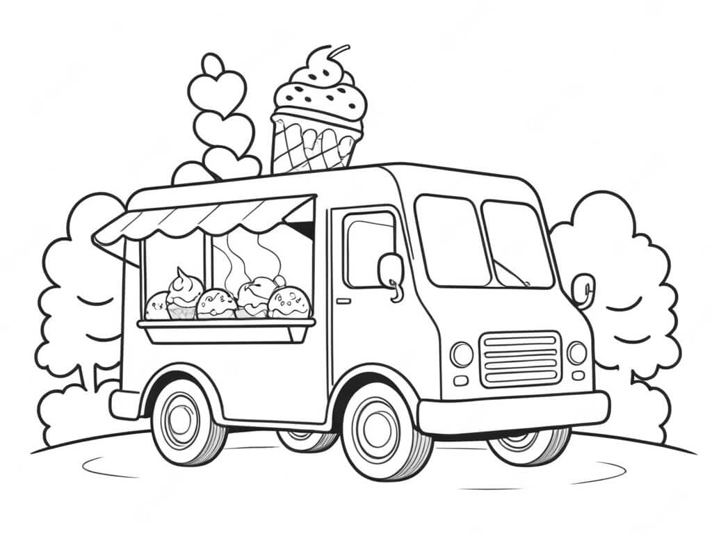 Camion dei gelati da colorare