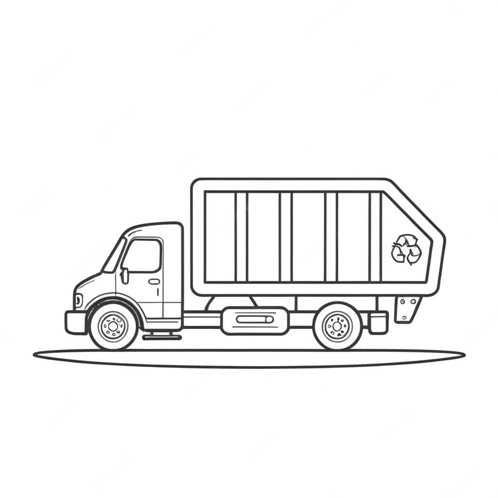 Camion della spazzatura semplice da colorare