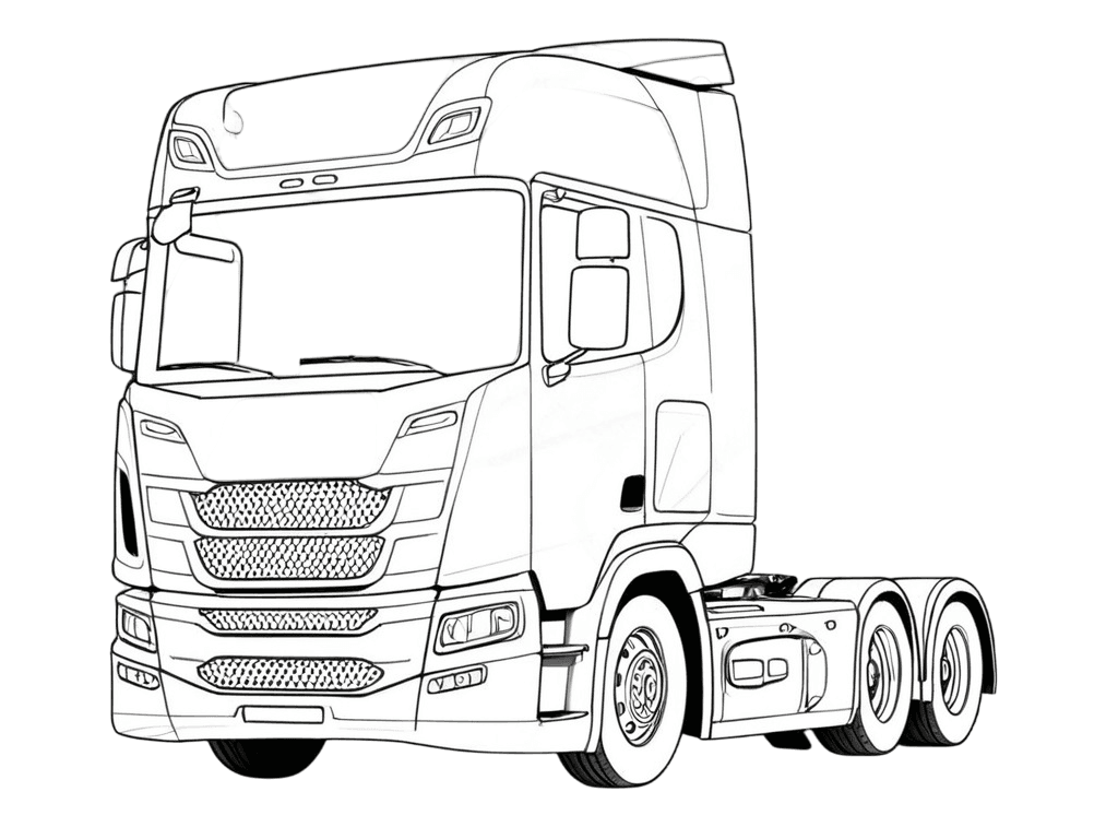 Camion Scania rosso da colorare