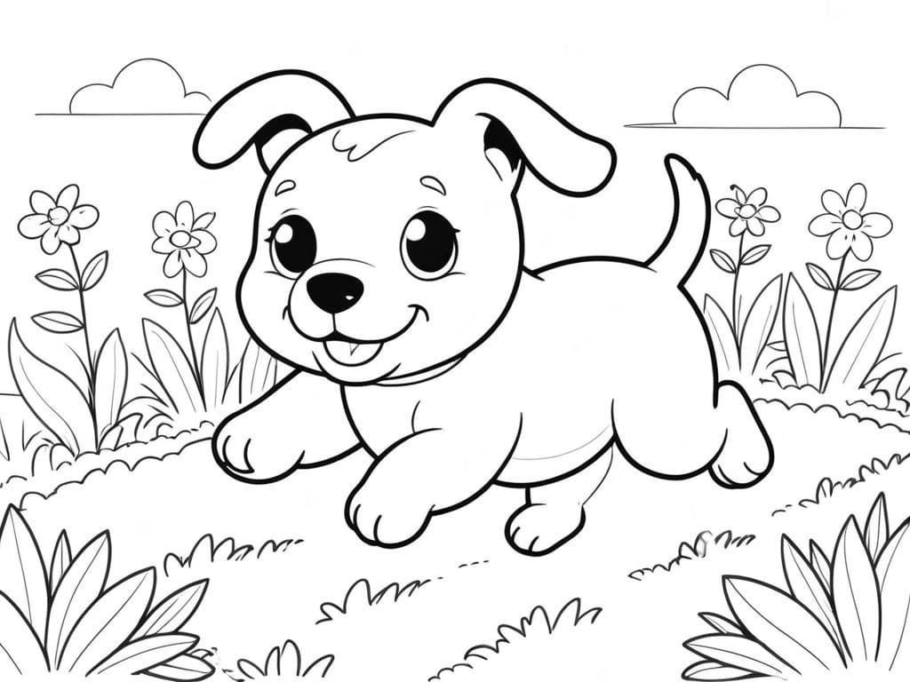 Cane che corre da colorare