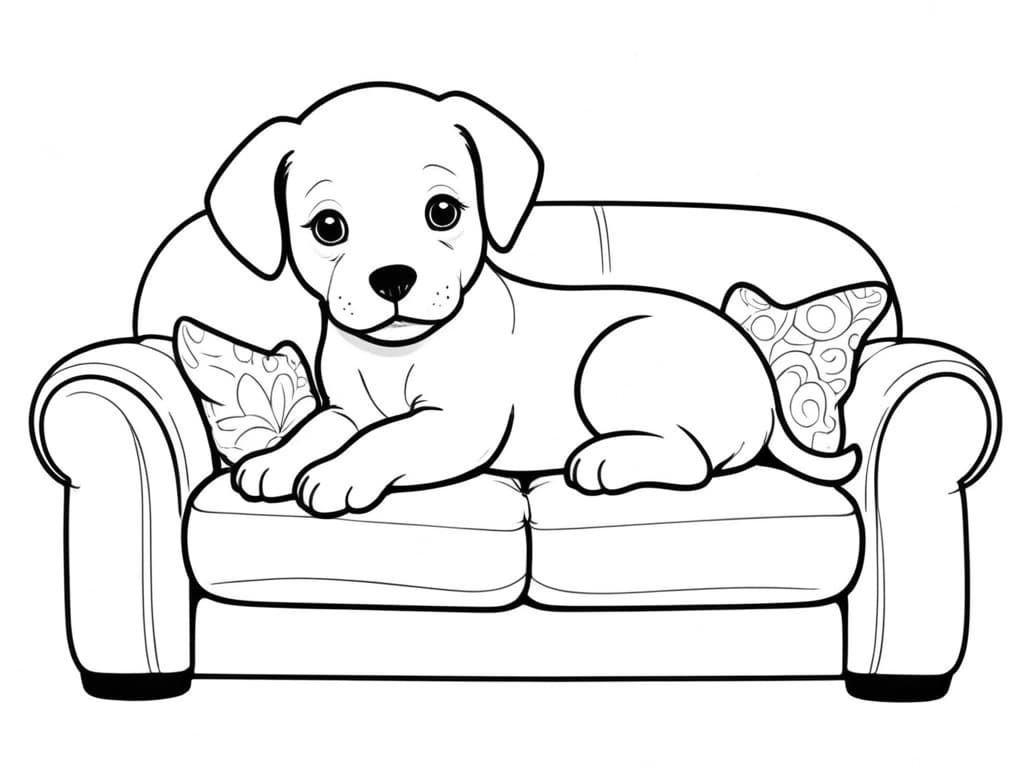 Cane che riposa da colorare