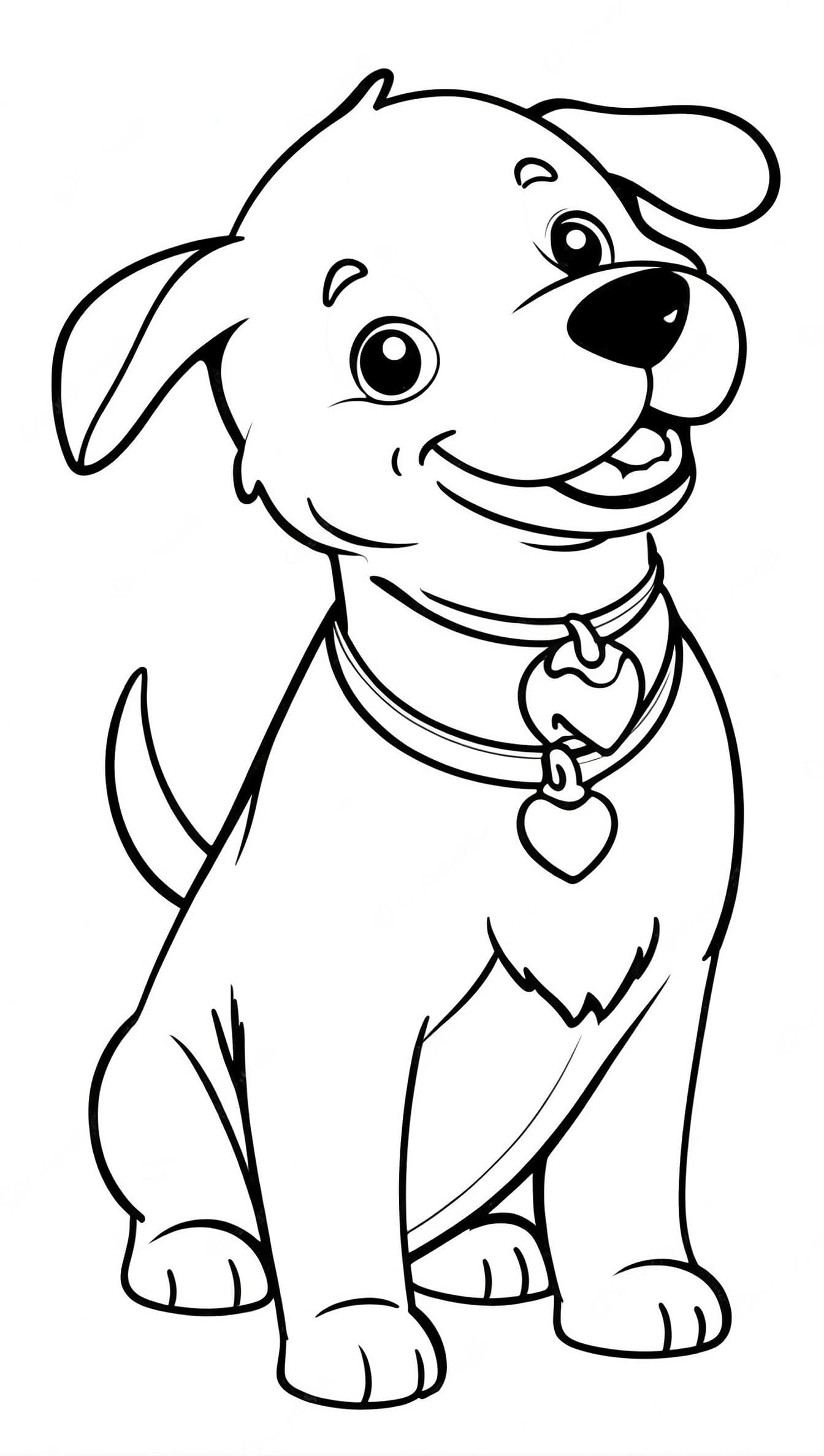 Cane felice da colorare