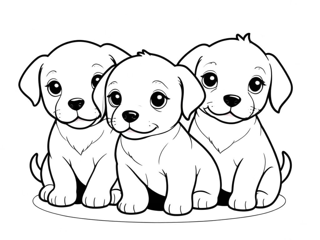 Tre cani da colorare