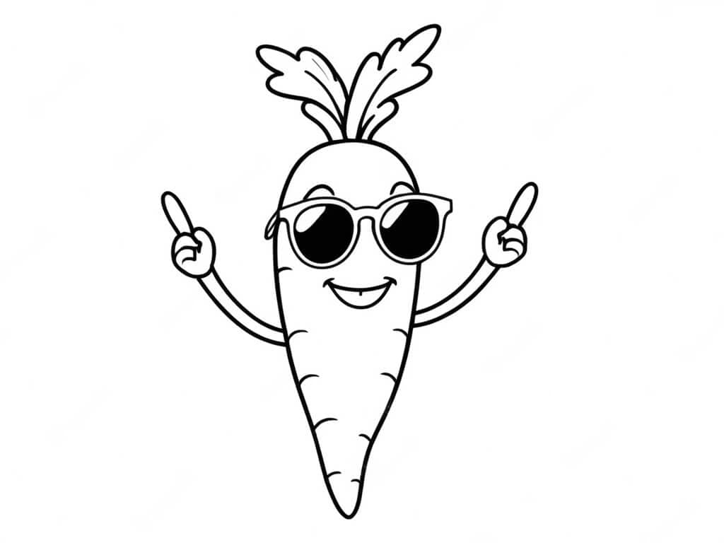 Carota con occhiali da colorare