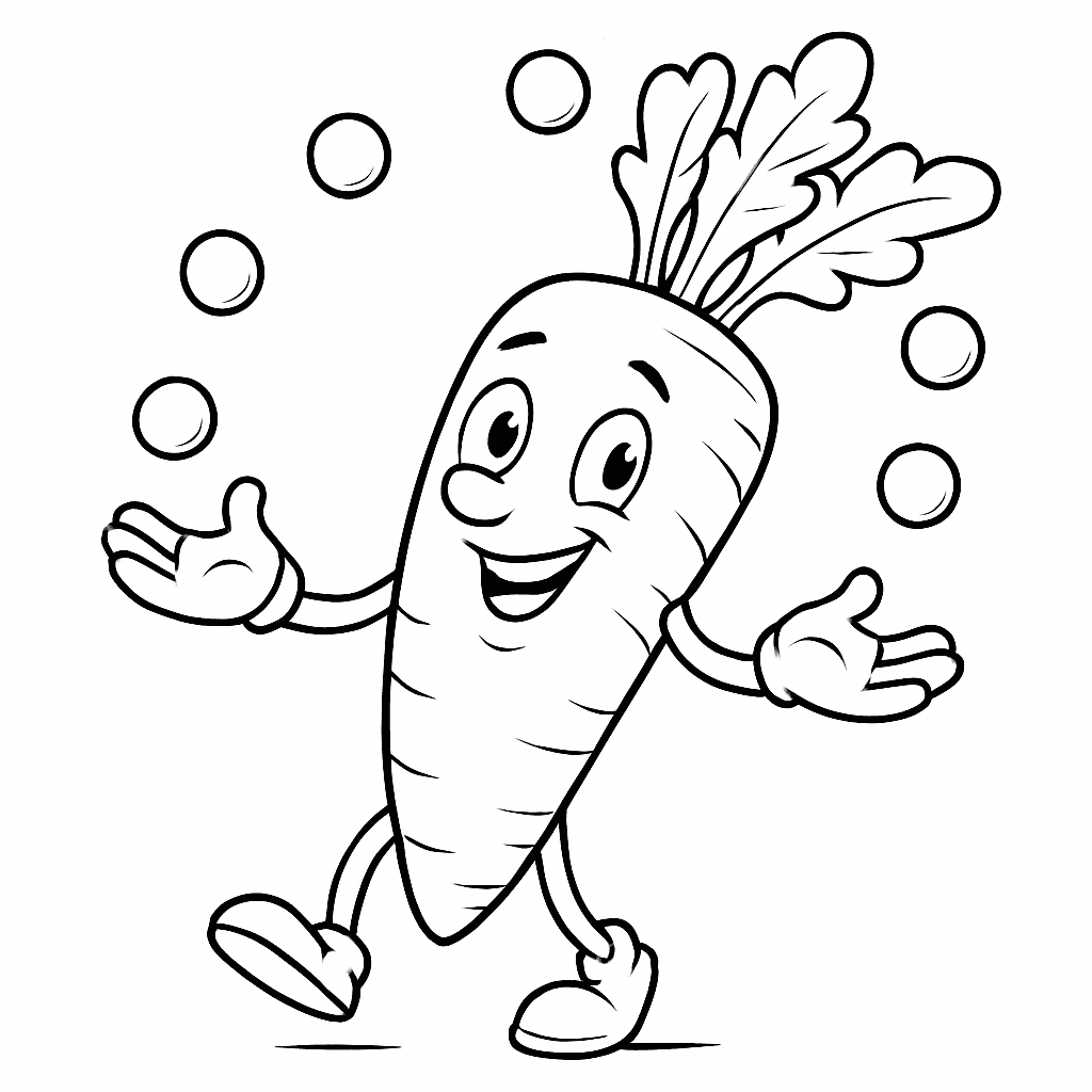 Carota giocoliere da colorare