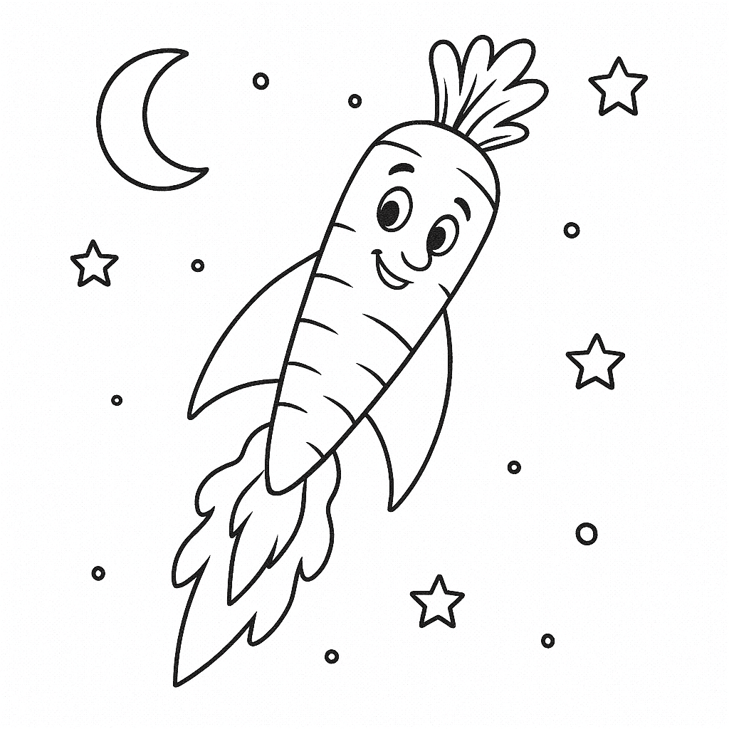 Carota razzo da colorare