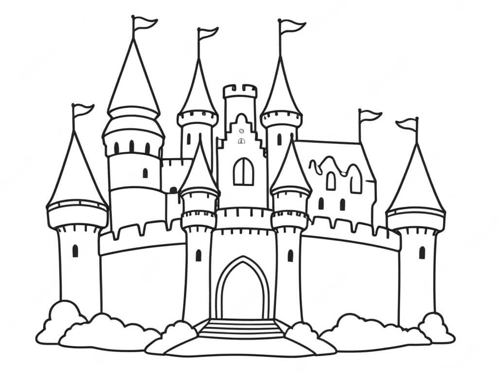 Grande castello da colorare