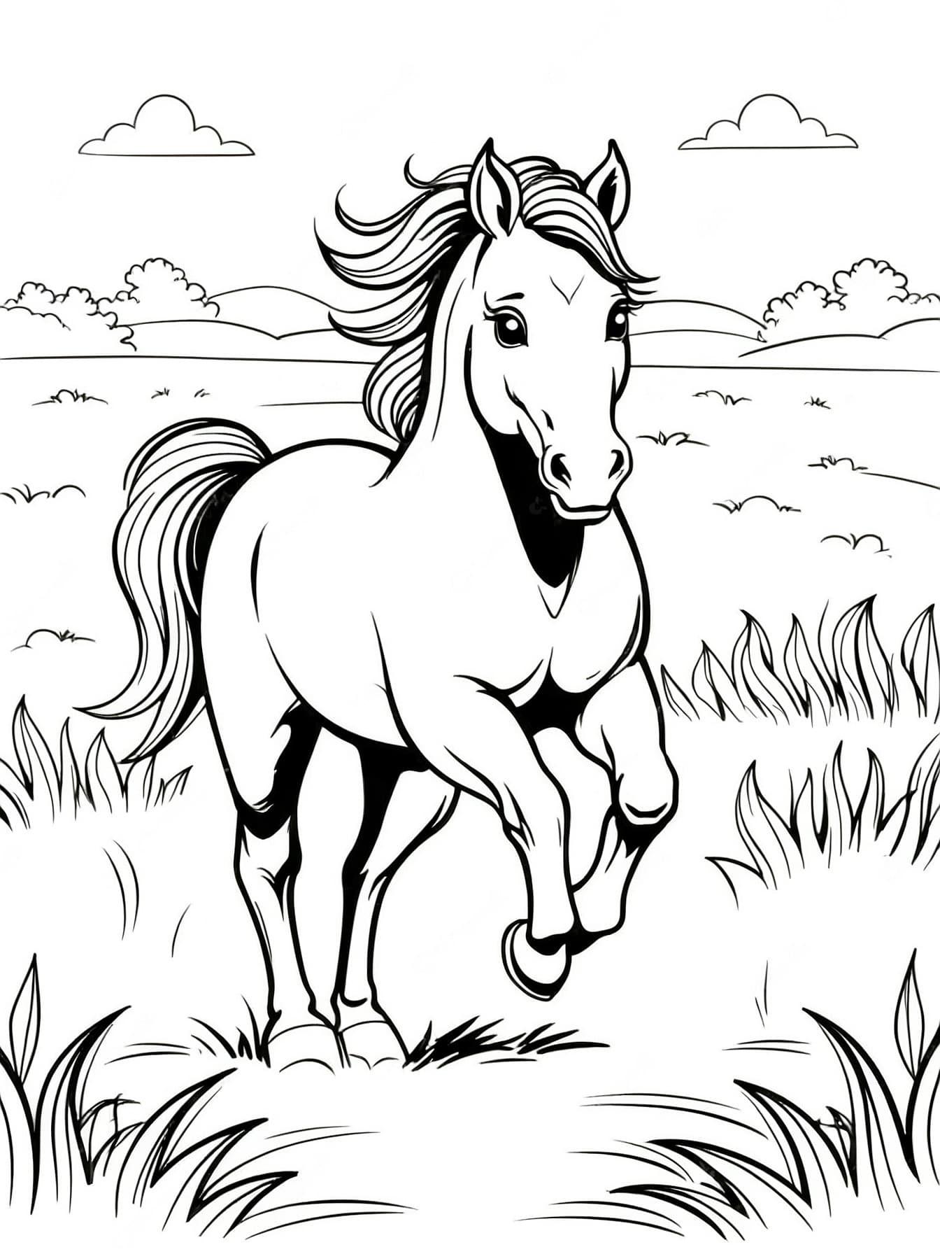 Cavallo al galoppo da colorare
