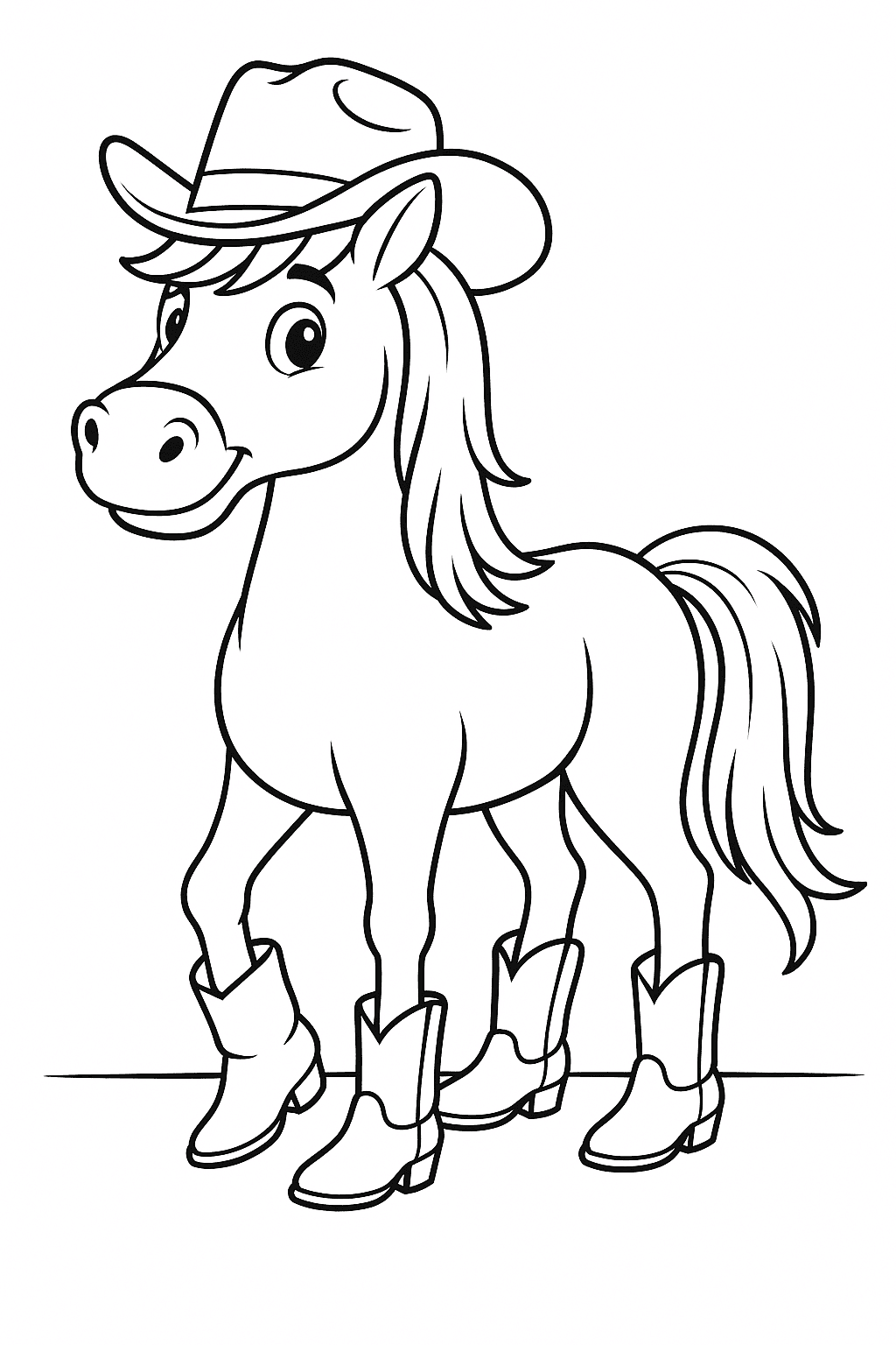 Cavallo cowboy da colorare