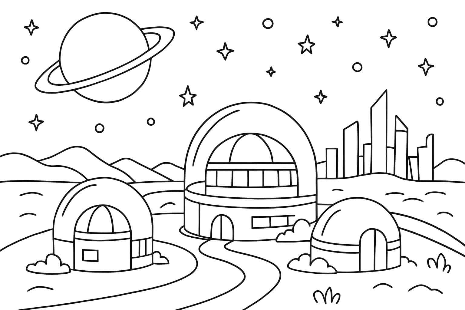Citta spaziale da colorare