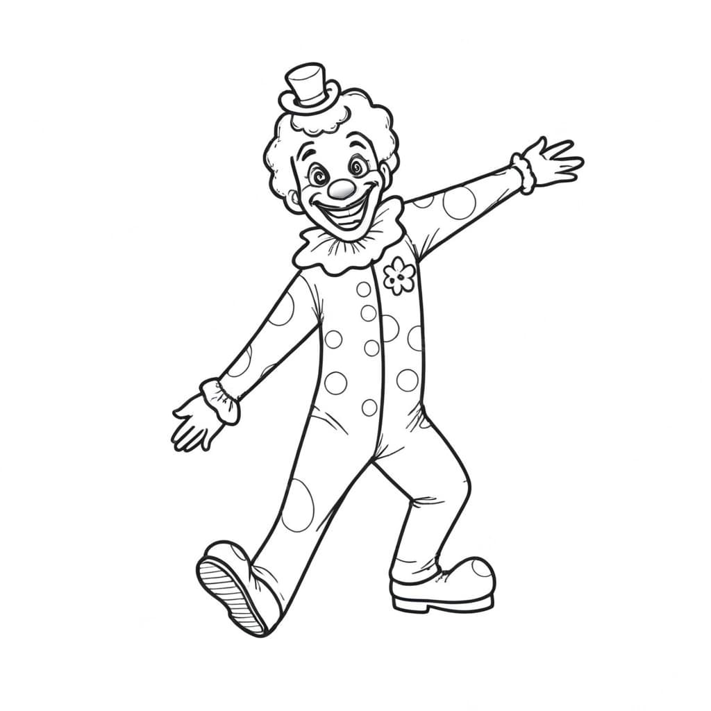 Clown ballerino da colorare