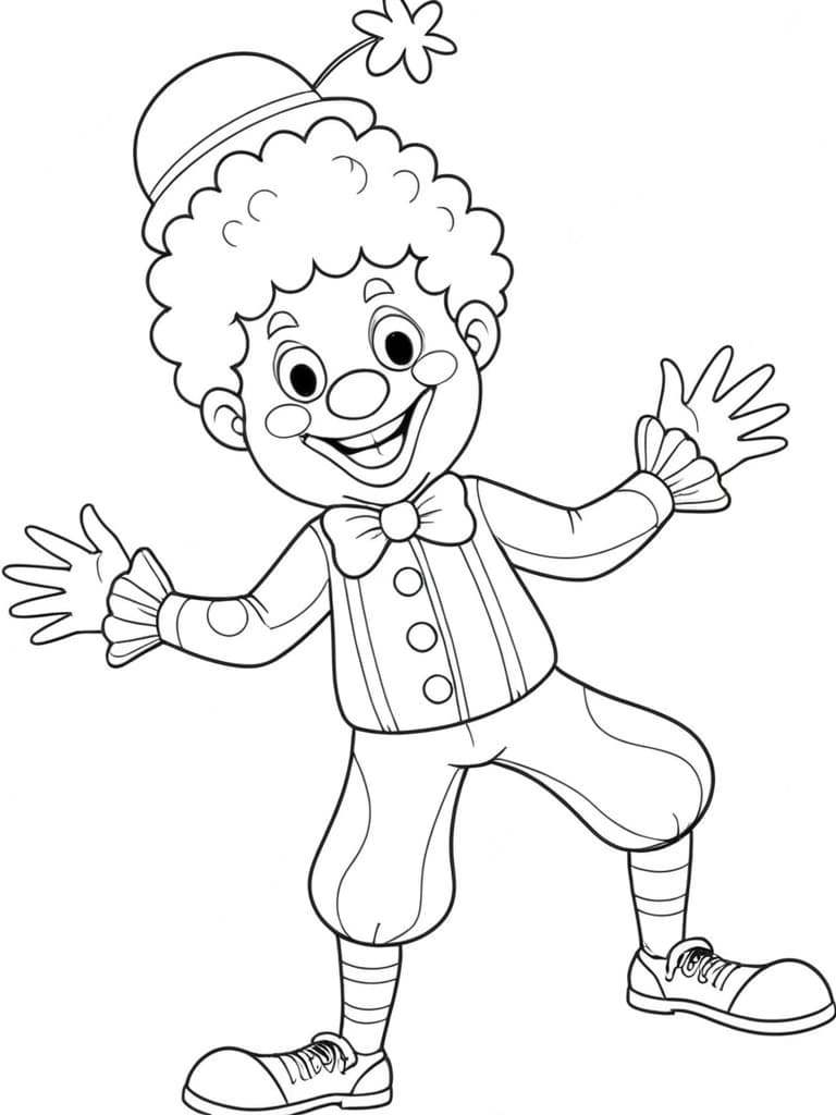 Clown che balla da colorare