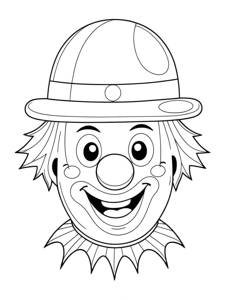 Clown con cappello da colorare