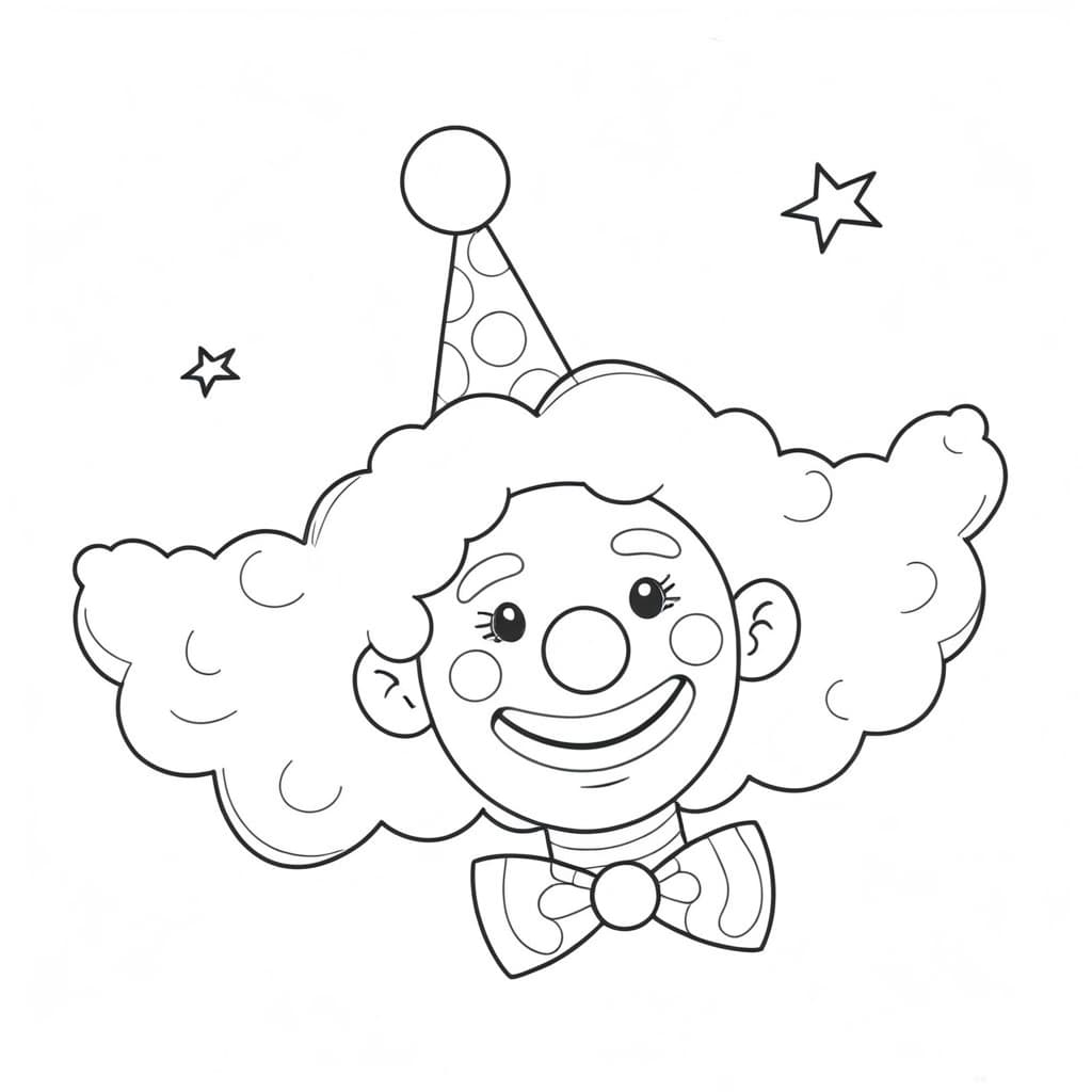 Clown con stelle da colorare