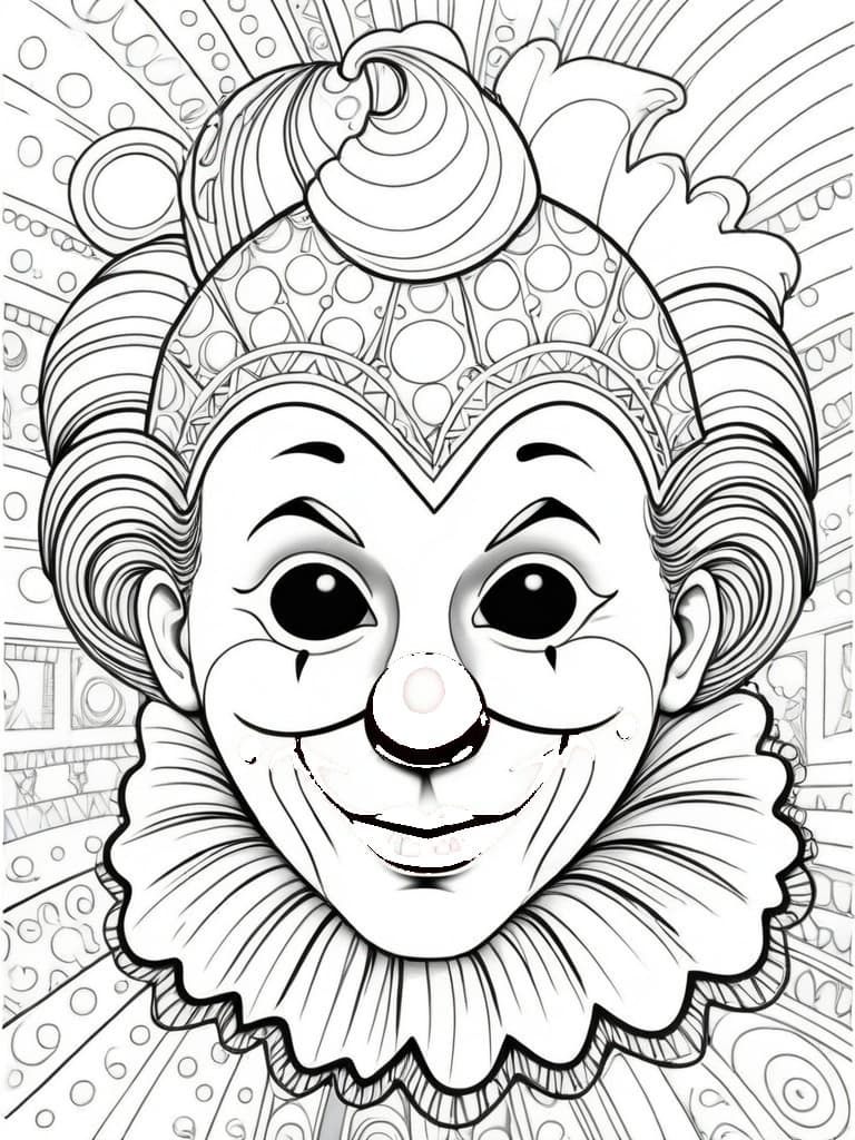 Clown dettagliato da colorare